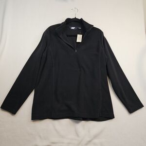 Black Quarter-Zip Pullover FLEECE Land's End Size XL/18